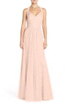 Women's Monique Lhuillier Bridesmaids Sleeveless V-neck Tulle Gown