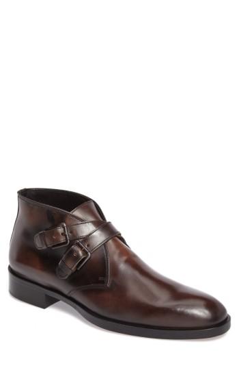 Men's Donald J Pliner Double Monk Strap Boot M - Brown
