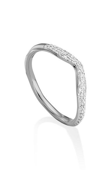 Women's Monica Vinader 'riva' Diamond Stacking Ring