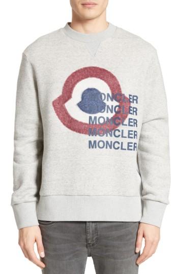 Men's Moncler Maglia Girocollo Sweatshirt, Size - Grey