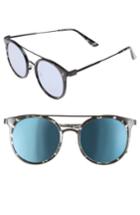 Women's Quay Australia Kandy Gram 51mm Round Sunglasses - Black Tort/ Blue