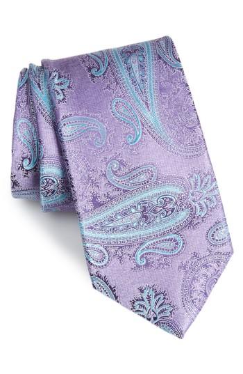 Men's Nordstrom Men's Shop Kline Paisley Silk Tie, Size X-long - Purple