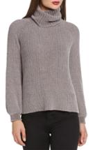 Women's Willow & Clay Bloused Sleeve Chenille Turtleneck Sweater - Grey