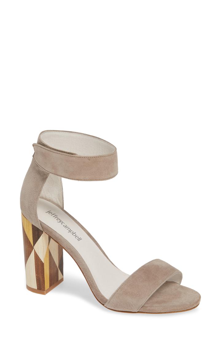 Women's Jeffrey Campbell Lindsay Statement Heel Sandal .5 M - Beige