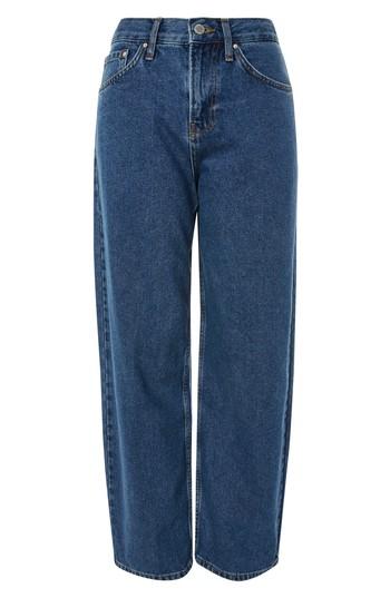 Women's Topshop Boutique Blue '90s Baggy Fit Jeans Us (fits Like 0) X - Blue