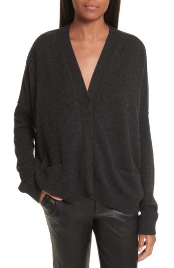 Women's Vince Snap Front Cashmere Cardigan - Grey