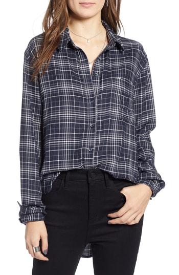 Women's Treasure & Bond Plaid Boyfriend Shirt, Size - Red