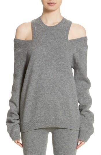 Women's Michael Kors Cold Shoulder Sweater - Grey