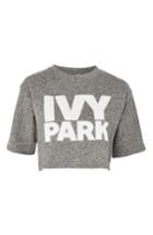 Women's Ivy Park Chenille Logo Wrap Crop Top - Grey