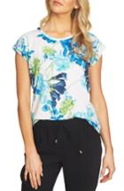 Women's Cece Pleat Back Floral Tee