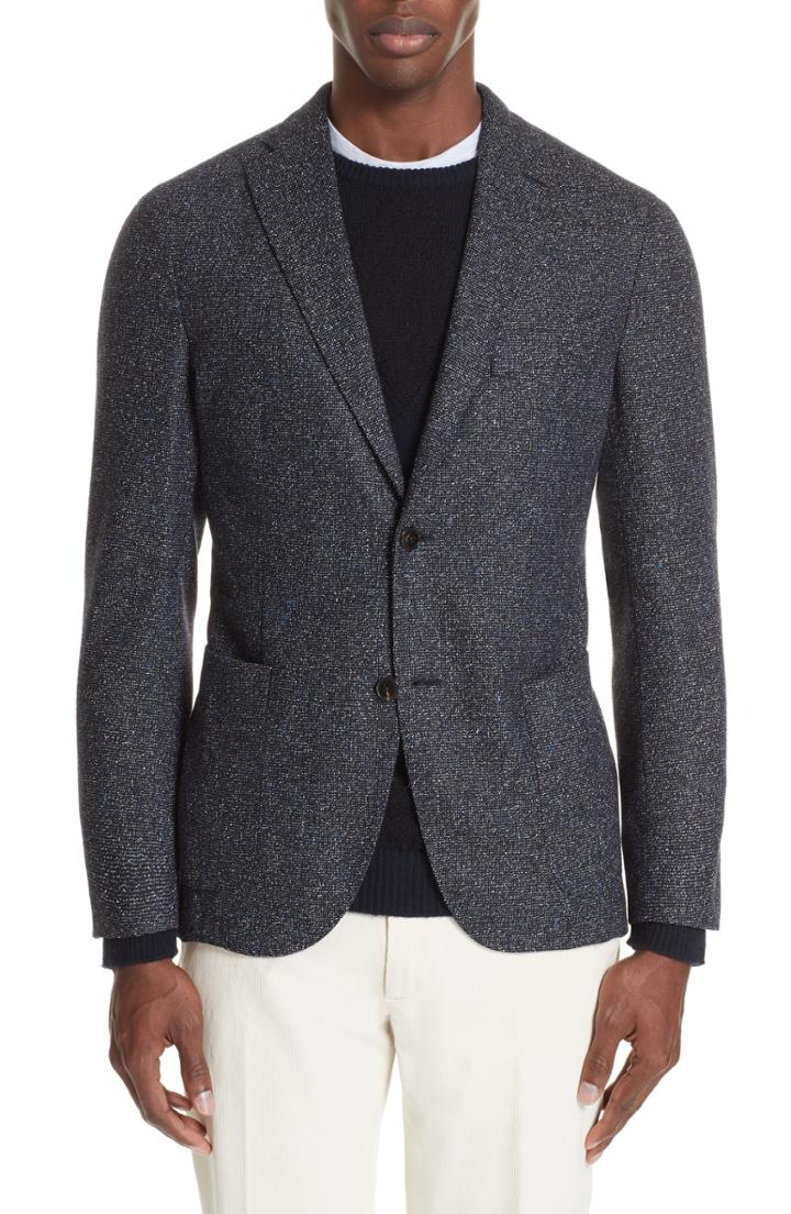 Men's Boglioli Trim Fit Tweed Wool Blend Blazer