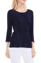 Women's Vince Camuto Lace-up Ribbed Top, Size - Blue