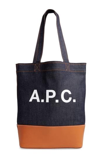A.p.c. Axelle Denim & Leather Tote - Brown