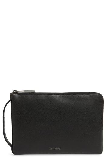 Matt & Nat Large Seva Faux Leather Pouch Wallet - Black