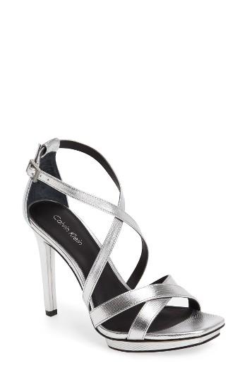 Women's Calvin Klein Vonnie Platform Sandal M - Metallic