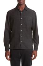 Men's Eidos Napoli Herringbone Texture Shirt - Grey