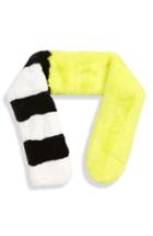 Women's Emanuel Geraldo Stripe & Neon Faux Fur Stole, Size - Yellow