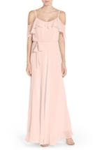 Women's Nouvelle Amsale Cold Shoulder A-line Chiffon Gown - Pink
