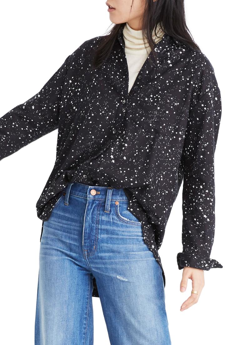 Women's Madewell Oversize Ex-boyfriend Shirt, Size - Black