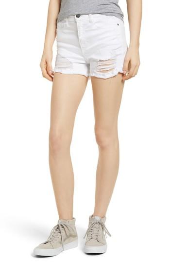 Women's Sp Black Ripped Cutoff Shorts - White