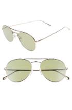 Women's Tom Ford Ace 55mm Stainless Steel Aviator Sunglasses - Shiny Rose Gold/ Green