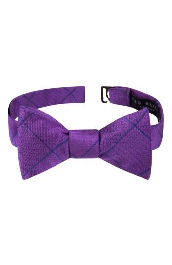 Men's Ted Baker London True Grid Check Silk Bow Tie