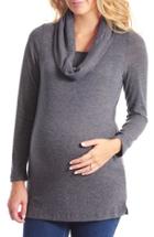 Women's Everly Grey Reina Cowl Neck Maternity/nursing Top - Grey