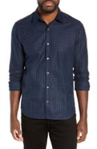 Men's Jeff Buffalo Slim Fit Check Flannel Shirt - Blue
