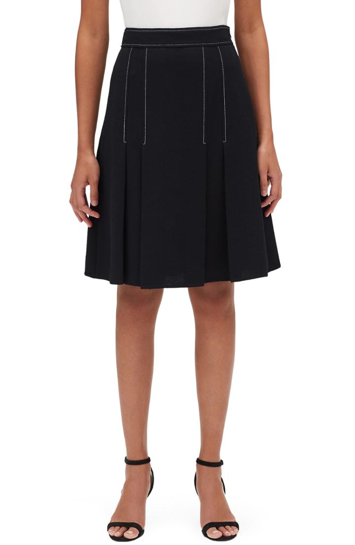 Women's Lafayette 148 New York Abra Nouveau Crepe Skirt - Black