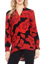 Women's Vince Camuto Long Sleeve Floral Tunic - Black