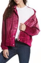 Women's Free People Velvet Trucker Jacket - Pink
