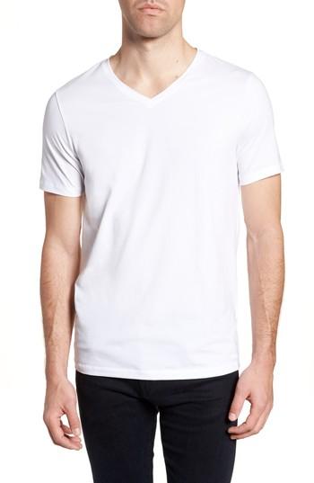 Men's Boss Dandre Slim Fit V-neck T-shirt - White