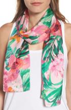 Women's Echo Tropic Floral Silk Scarf, Size - Pink