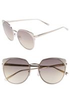 Women's Longchamp 58mm Rounded Cat Eye Sunglasses - Rose Gold