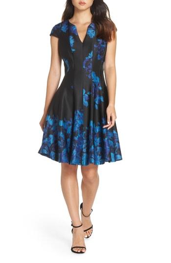 Women's Julia Jordan Fit & Flare Scuba Dress - Black