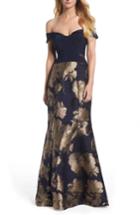 Women's Xscape Brocade Skirt Off The Shoulder Gown