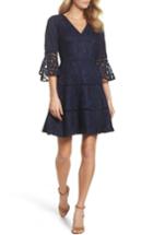Women's Eliza J Bell Sleeve Lace Fit & Flare Dress - Blue