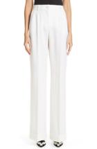 Women's Dolce & Gabbana Wide Leg Cuff Wool Blend Pants Us / 44 It - White
