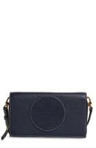 Women's Tory Burch Perforated Leather Wallet Crossbody Bag - Blue