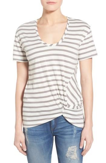 Petite Women's Halogen Knot Front Tee P - Ivory