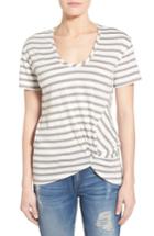 Petite Women's Halogen Knot Front Tee P - Ivory