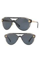 Women's Versace 60mm Shield Mirrored Sunglasses - Pale Gold Solid