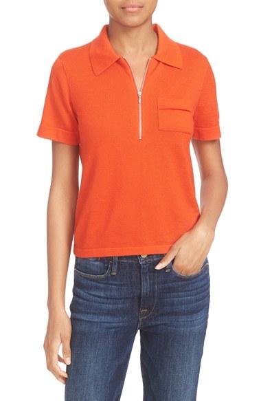 Women's Frame Knit Wool & Cashmere Polo - Red