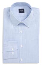 Men's John W. Nordstrom Trim Fit Check Dress Shirt .5 - 32 - Blue