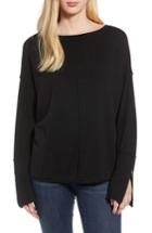 Women's Caslon Zip Cuff Sweater - Black