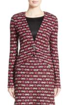Women's St. John Collection Hiran Tweed Knit Jacket - Burgundy