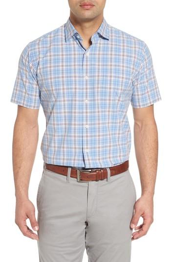 Men's Peter Millar Rockport Plaid Sport Shirt - Blue