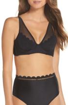 Women's Ted Baker London Scallop Mesh Underwire Bikini Top A/b - Black