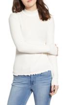 Women's Bp. Mock Neck Lettuce Hem Top, Size - Ivory