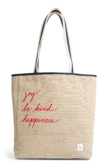 Ed Ellen Degeneres Dakin Canvas & Leather Tote - Ivory